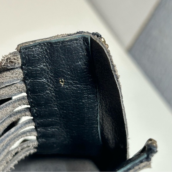 Sbicca Yani Huarache Charcoal Leather Zip Platform Chunky Block Heel Sandal - Picture 8 of 11